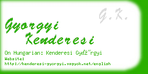 gyorgyi kenderesi business card